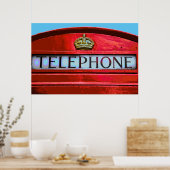 アーポップ・アートのトヴィンテージロンドンシティレッドテレフォンブース ポスター (キッチン)