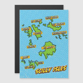 アーポップ・アートのト図解入りの、写真付きの・シリー諸島の地図 (正面/裏面)