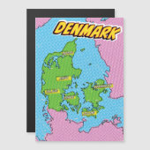 アーポップ・アートのト図解入りの、写真付きの・デンマークの地図 (正面/裏面)