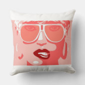 アーポップ・アートのト女子かわいらしサングラス赤い口紅 クッション (裏面)