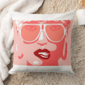 アーポップ・アートのト女子かわいらしサングラス赤い口紅 クッション (ブランケット)