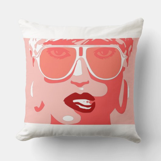 アーポップ・アートのト女子かわいらしサングラス赤い口紅 クッション (正面)
