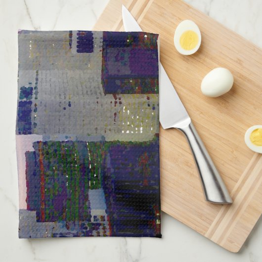 アーポップ・アートのト油絵を描エフェクトニューヨーク キッチンタオル (四つ折り)