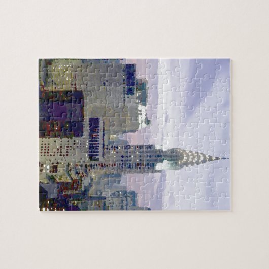 アーポップ・アートのト油絵を描エフェクトニューヨーク ジグソーパズル (横)