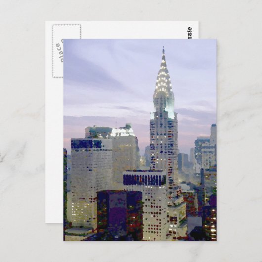 アーポップ・アートのト油絵を描エフェクトニューヨーク ポストカード (正面/裏面)