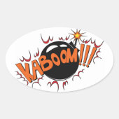 アーポップ・アートのト漫画スタイルカブーム！ 楕円形シール (正面)