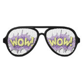 アーポップ・アートのト漫画スタイルワウ アビエーターサングラス (正面)