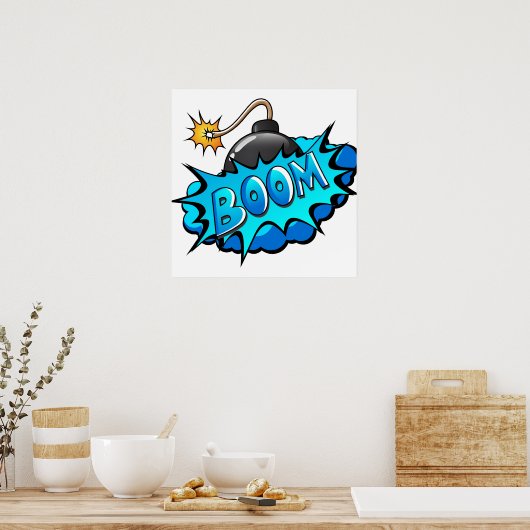 アーポップ・アートのト漫画スタイル爆弾爆破！ ポスター (キッチン)