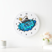 アーポップ・アートのト漫画スタイル爆弾爆破！ ラージ壁時計 (ホーム)