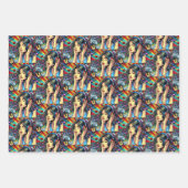 アーポップ・アートのト漫画スタイル誕生日ガールミュージック恋人 ラッピングペーパーシート (正面2)