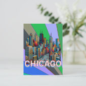 アーポップ・アートのト漫画ブックスタイルシカゴイリノイズキープサケ ポストカード (スタンド正面)