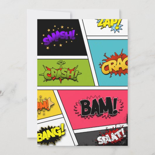 アーポップ・アートのト漫画ブックパーティの招待状 招待状 (裏面)