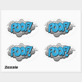 アーポップ・アートのト漫画ポフ！ 楕円形シール (シート)