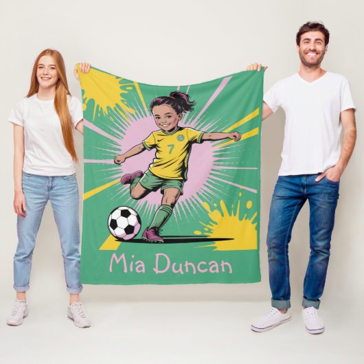 アーポップ・アートのト漫画女子サッカー誕生日パーティギフト フリースブランケット (インサイチュ)