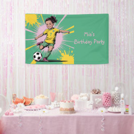 アーポップ・アートのト漫画女子サッカー誕生日パーティー 横断幕