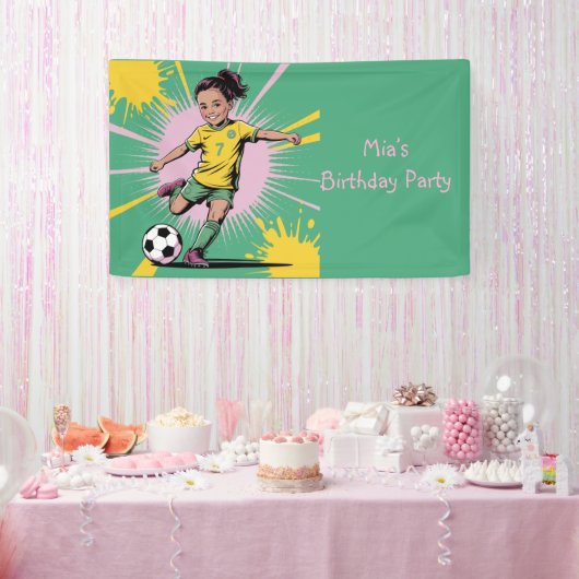 アーポップ・アートのト漫画女子サッカー誕生日パーティー 横断幕 (パーティー)