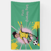 アーポップ・アートのト漫画女子サッカー誕生日パーティー 横断幕 (縦)