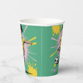 アーポップ・アートのト漫画女子サッカー誕生日パーティー 紙コップ (右)