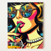 アーポップ・アートのト漫画本女ボバかわいらしを飲む プランナー手帳 (裏面)