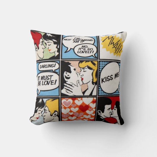 アーポップ・アートのト漫画枕 クッション (正面)
