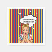 アーポップ・アートのト漫画誕生会 スタンダードカクテルナプキン (正面)