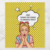 アーポップ・アートのト漫画誕生会 ワインラベル (シングルラベル)