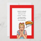 アーポップ・アートのト漫画誕生日パーティーへの招待 招待状 (正面)