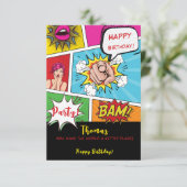 アーポップ・アートのト漫画誕生日 カード (スタンド正面)