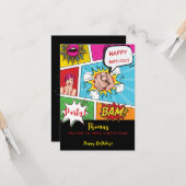 アーポップ・アートのト漫画誕生日 カード (正面/裏面インサイチュ)