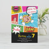 アーポップ・アートのト漫画誕生日 招待状 (スタンド正面)