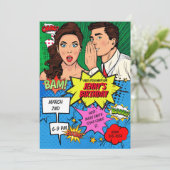 アーポップ・アートのト漫画誕生日 招待状 (スタンド正面)