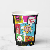アーポップ・アートのト漫画誕生日 紙コップ (裏面)