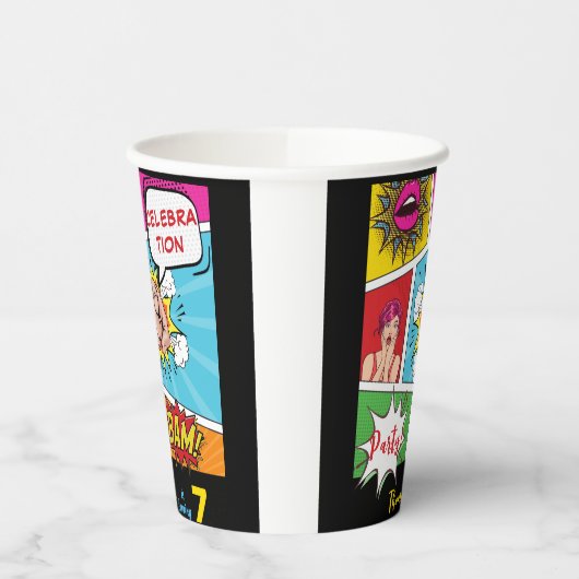 アーポップ・アートのト漫画誕生日 紙コップ (左)