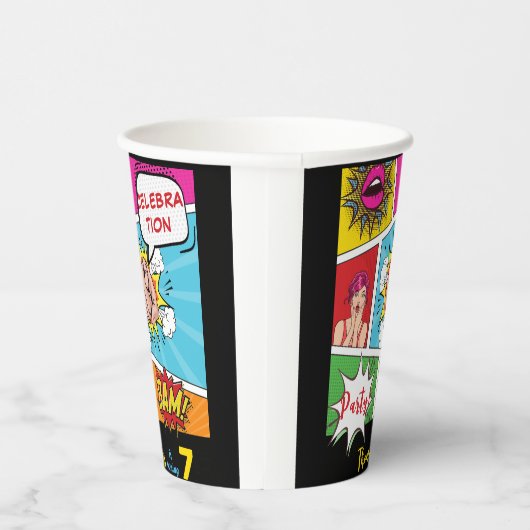 アーポップ・アートのト漫画誕生日 紙コップ (右)