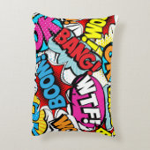 アーポップ・アートのト漫画:レトロのシームレスなパターン アクセントクッション (裏面(縦))