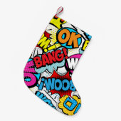 アーポップ・アートのト漫画:レトロのシームレスなパターン スモールクリスマスストッキング (正面 (吊り時))