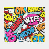 アーポップ・アートのト漫画:レトロのシームレスなパターン フリースブランケット (正面(横))