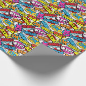 アーポップ・アートのト漫画:レトロのシームレスなパターン ラッピングペーパー (角)