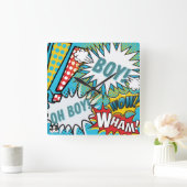 アーポップ・アートのト男の赤ちゃん スクエア壁時計 (ホーム)