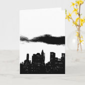 アーポップ・アートのト白黒NYCニューヨークシティ カード (黄色い花)