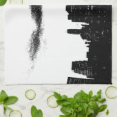 アーポップ・アートのト白黒NYCニューヨークシティ キッチンタオル (折り畳み)