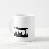 アーポップ・アートのト白黒NYCニューヨークシティ コーヒーマグカップ (正面左)