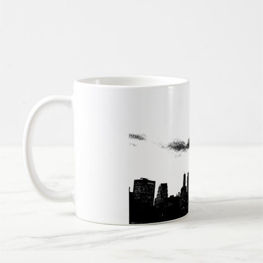 アーポップ・アートのト白黒NYCニューヨークシティ コーヒーマグカップ (左)