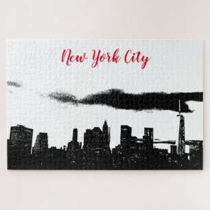 アーポップ・アートのト白黒NYCニューヨークシティ ジグソーパズル