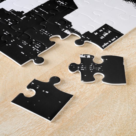 アーポップ・アートのト白黒NYCニューヨークシティ ジグソーパズル (側面)