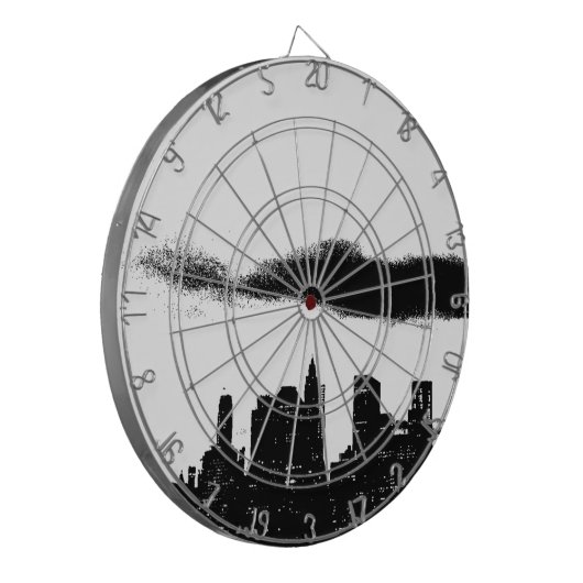 アーポップ・アートのト白黒NYCニューヨークシティ ダーツボード (正面左)