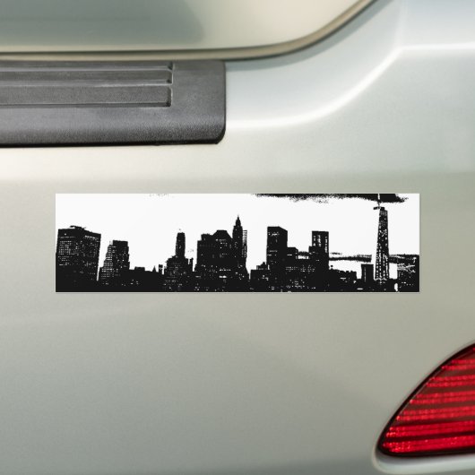 アーポップ・アートのト白黒NYCニューヨークシティ バンパーステッカー (車上)
