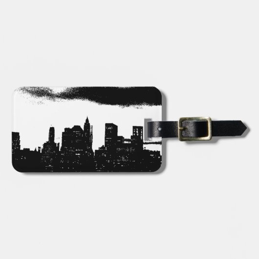 アーポップ・アートのト白黒NYCニューヨークシティ ラゲッジタグ (正面横)