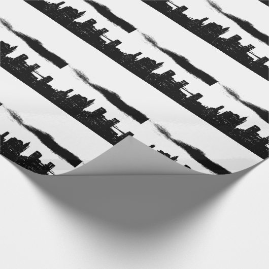 アーポップ・アートのト白黒NYCニューヨークシティ ラッピングペーパー (角)