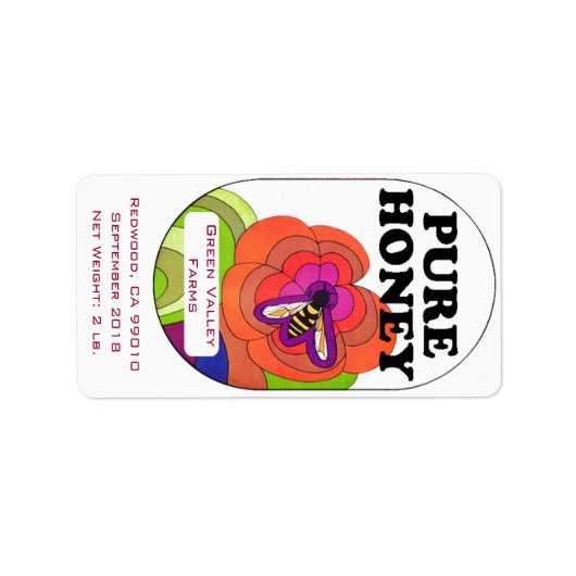 アーポップ・アートのト純蜂蜜2 lb.ゴールデンハニージャー ラベル (正面)